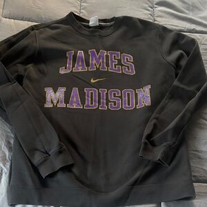 Nike Black and Purple James Madison Crewneck Sweater